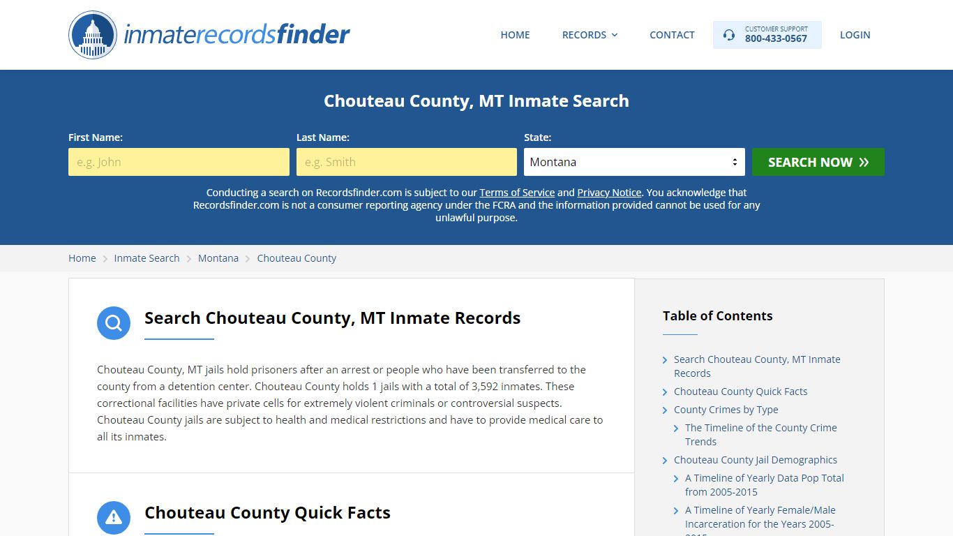 Chouteau County, MT Inmate Lookup & Jail Records Online